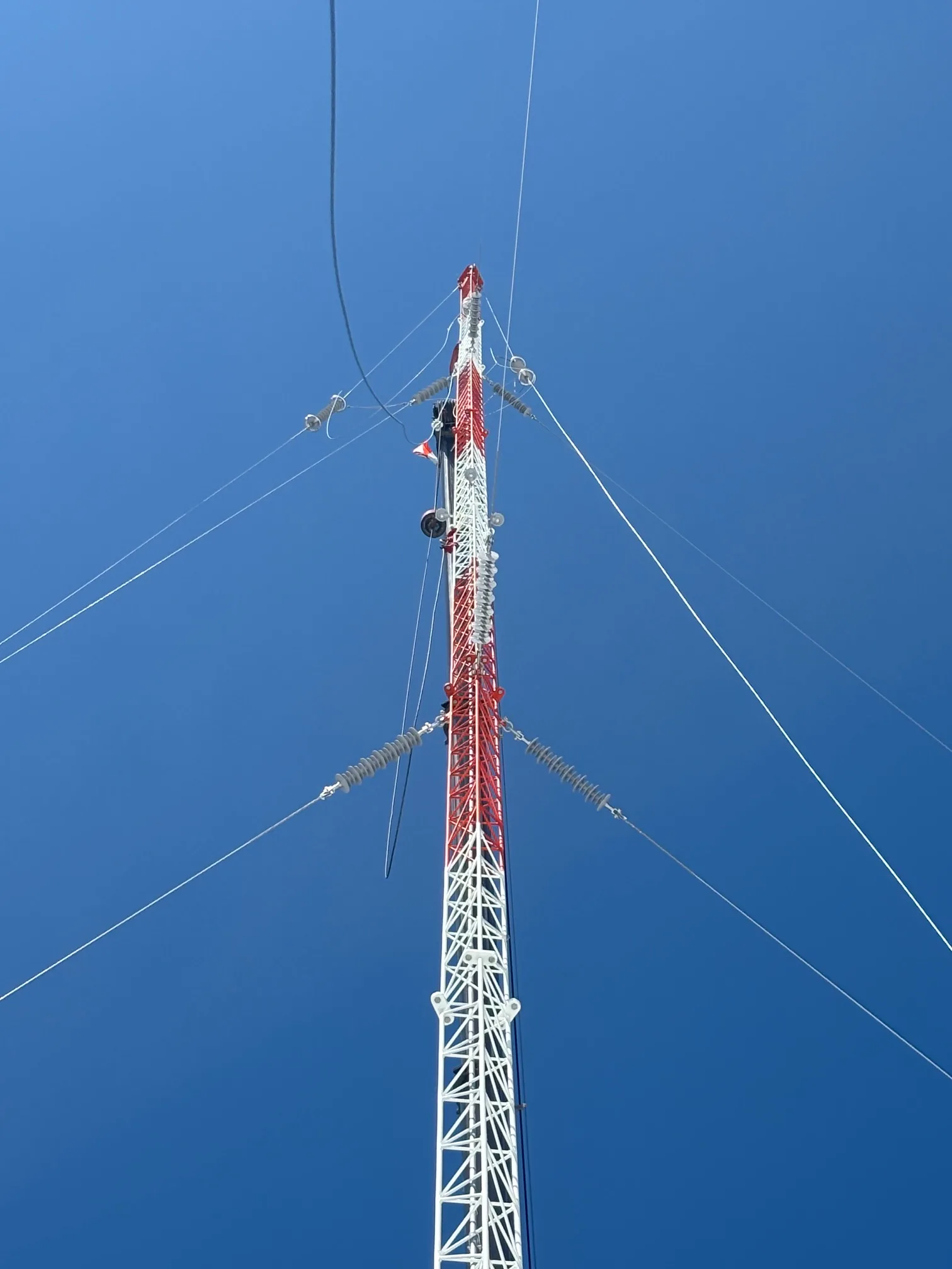 Tower lighting and beacon installation